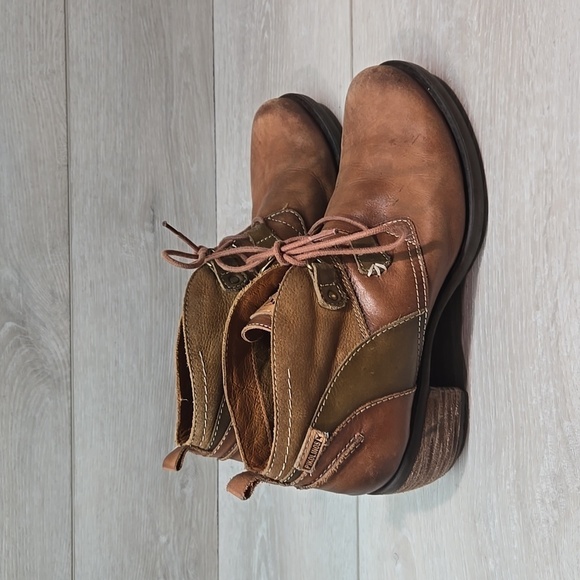 Pikolinos Women Le Mans calfskin Leather stack Heels Boots shoes sz 37/6.5-7 - Picture 4 of 15